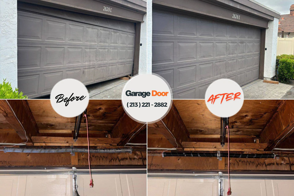 Before and after: garage door opener repair Arnaudville, LA